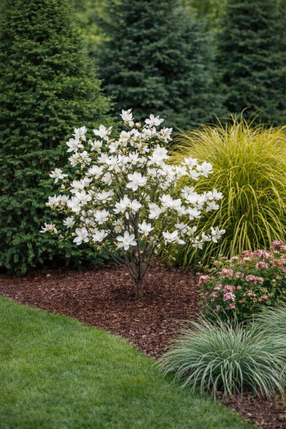 Магнолія оголена Дабл Даймонд в парку